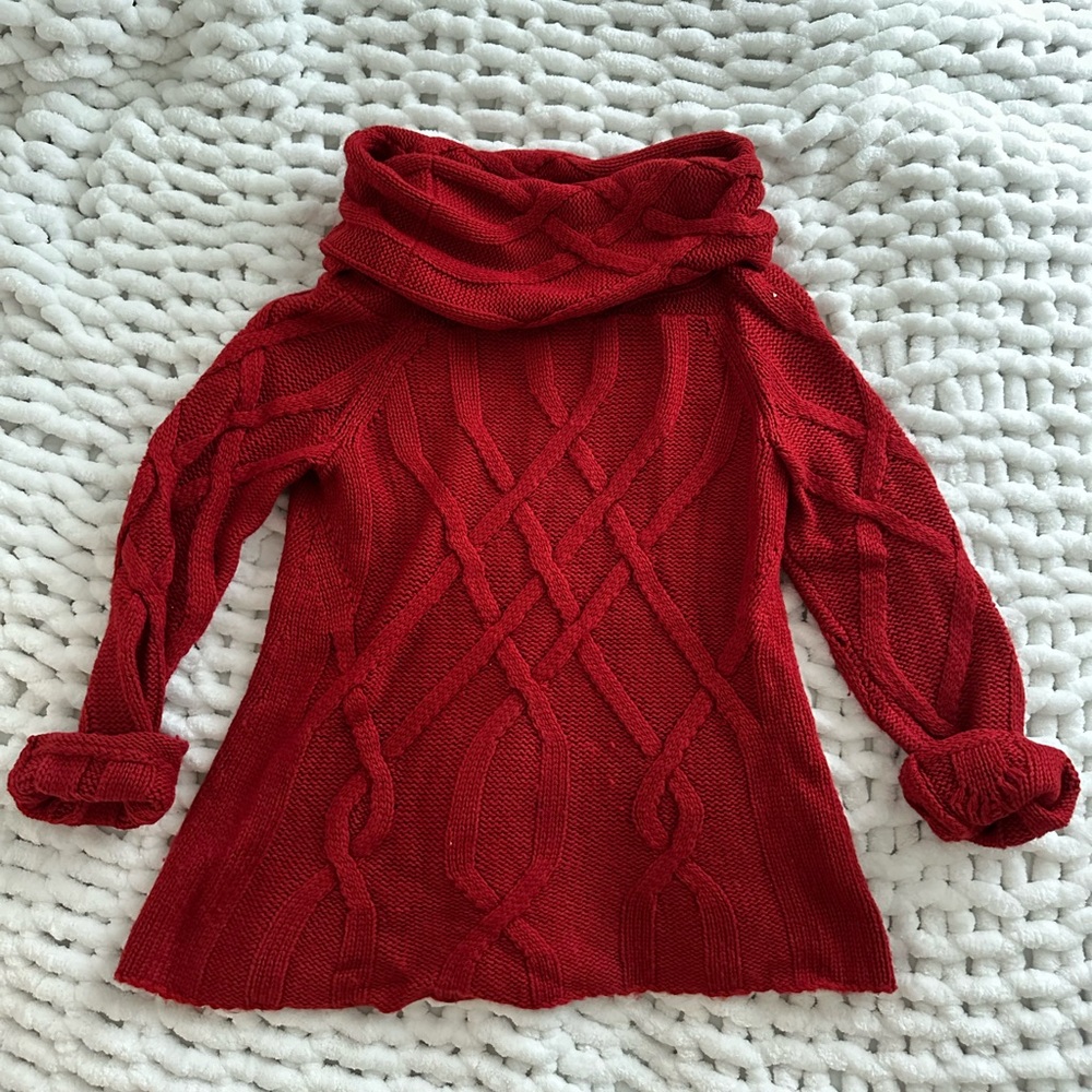 red moda knit turtle neck